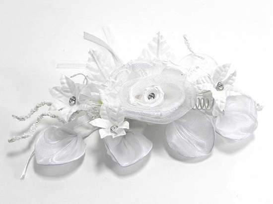 Picture of FIORE ROSA C/STRASS COL. BIANCO 21 CM