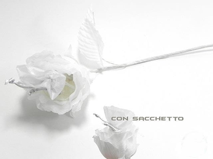 Immagine di FIORE ROSA SACCHETTINO COL. BIANCO 28 CM