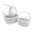 Immagine di CESTO VIMINI OVALE BIANCO S/3 C/M P.29X19H14/33 GR.40X31H16/
