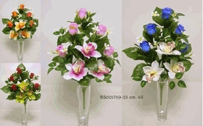 Immagine di ROSE BUD/CYMBIDIUM FRONTALE x8 45cm