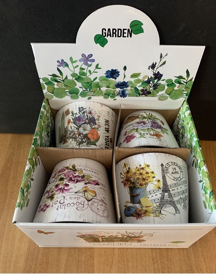 Immagine di VASO CERAM!CA 14,8 x 12,4 CM CF. 4 PZ. fantasia fiori