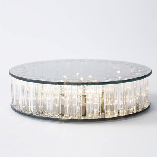 Immagine di Alzata KRISTAL FUME' in Vetro con led Ø 25X5 CM