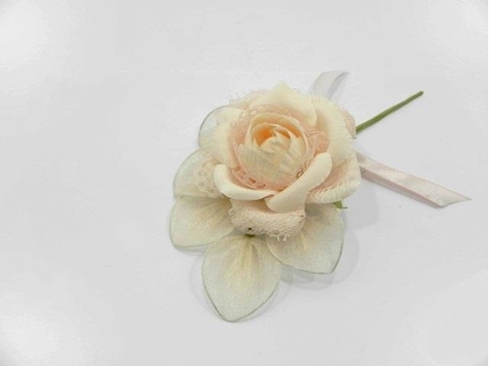 Immagine di FIORE ROSA PORTACONFETTI COL. PANNA 21 CM