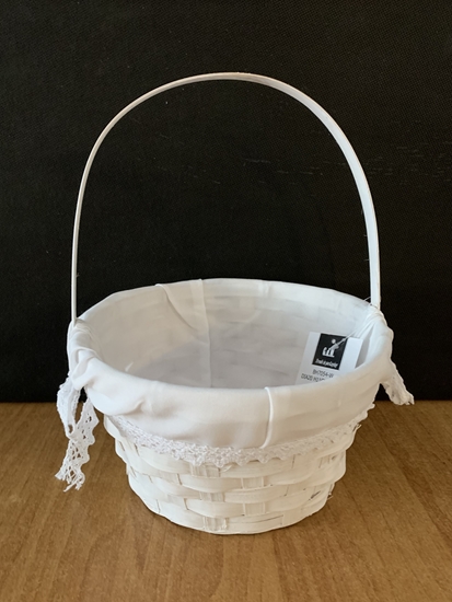 Immagine di CESTO VIMINI TONDO C/STOFFA D.20H11 BIANCO