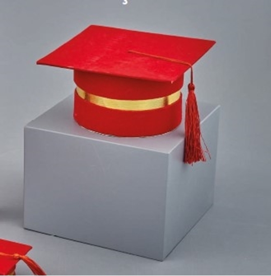 Immagine di BOX CAPPELLO LAUREA ROSSO  GR. 18X18X9