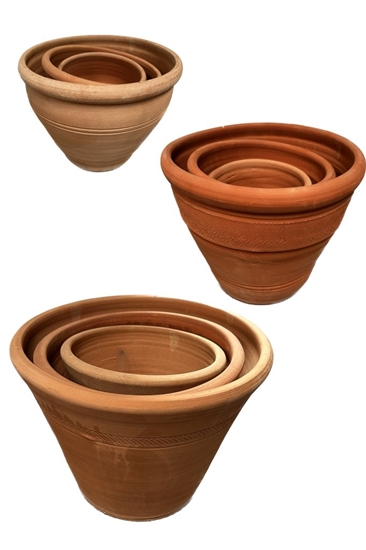 Immagine di SET 3 VASI TERRACOTTA H.CM.28 ø CM.38