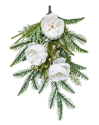 Immagine di TRALCIO PINO E 3 ROSE INGLESE cm45