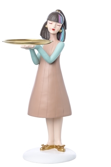 Immagine di GIRL CON VASSOIO BROWN CM.27x27x70