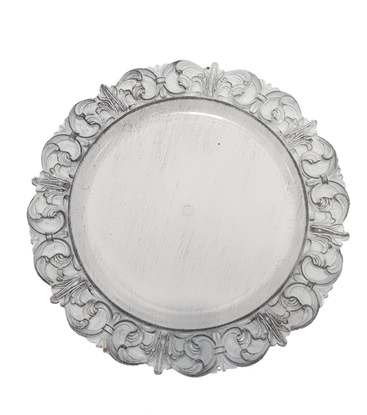 Immagine di PIATTO PLASTICA CON DECORO SILVER ø CM.35