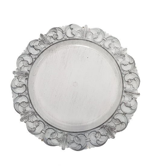 Immagine di PIATTO PLASTICA CON DECORO SILVER ø CM.35