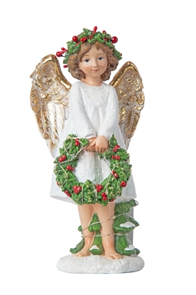 Immagine di ANGELO CON CORONCINA E LED CM.45,5x29x35