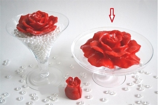 Immagine di ROSA UNICA ROSSA LACCATA CERA H85 D190 MM