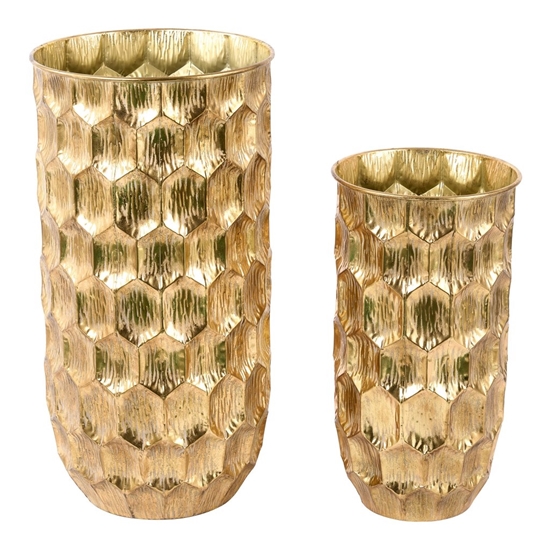 Immagine di SET 2 VASI METALLO (MG.CM.41x41x80) GOLD