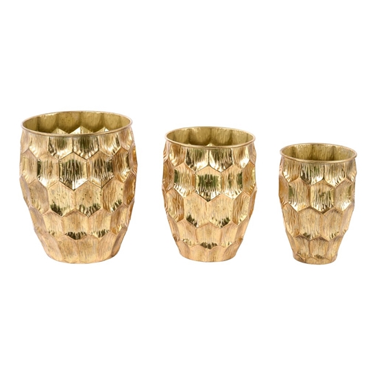 Immagine di SET 2 VASI METALLO (MG.CM.41x41x47) GOLD