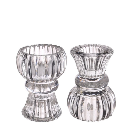 Immagine di Portacandele duo Nora Ø6 x h.8 cm trasparente