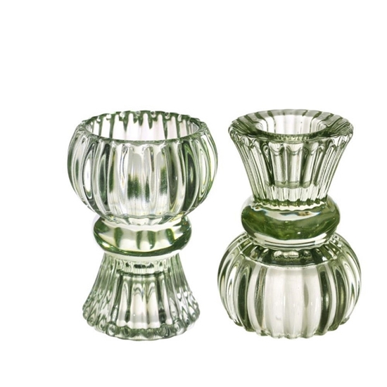 Picture of Portacandele duo Nora Ø6 x h.8 cm verde chiaro