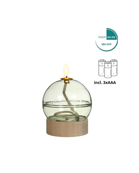 Picture of Led lampada ad olio h13,5 Ø10 cm light green con timer