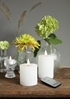 Picture of LED rustic Pillar candle set 6 Ø7 h.10cm white + remote cont