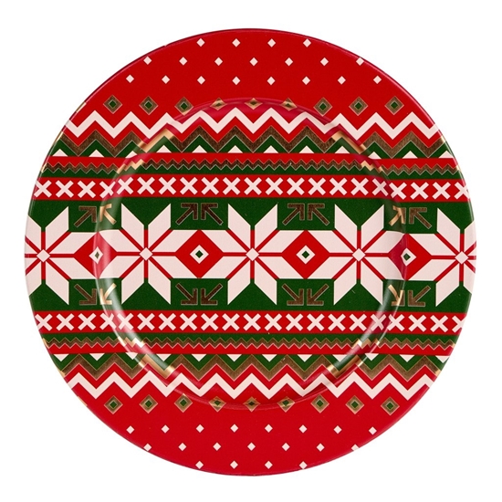 Immagine di PIATTO METALLO CON POINSETTIE ø CM.33