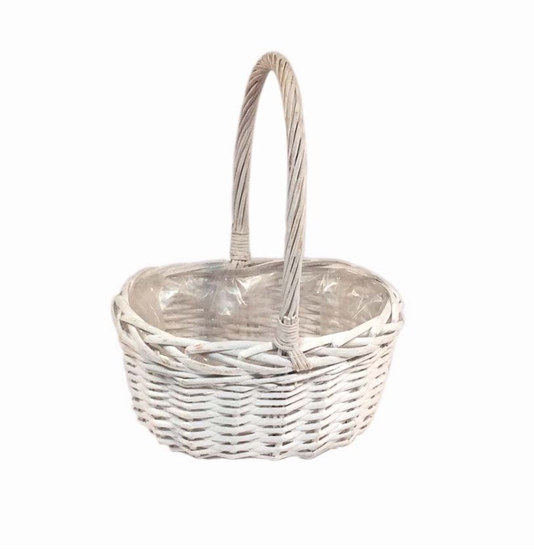 Immagine di CESTO VIMINI OVALE BIANCO C/M 22X16H12