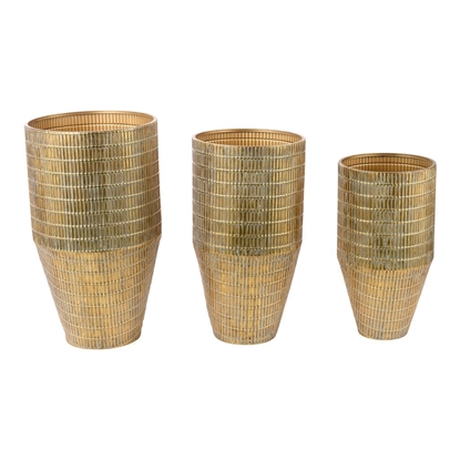 Picture of SET 3 VASI METALLO (MG.CM.43x43x76) GOLD