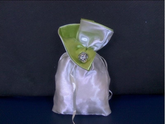 Picture of SACCHETTO RASO RET. BIC. C/COC. VERDE 13X8 CM.