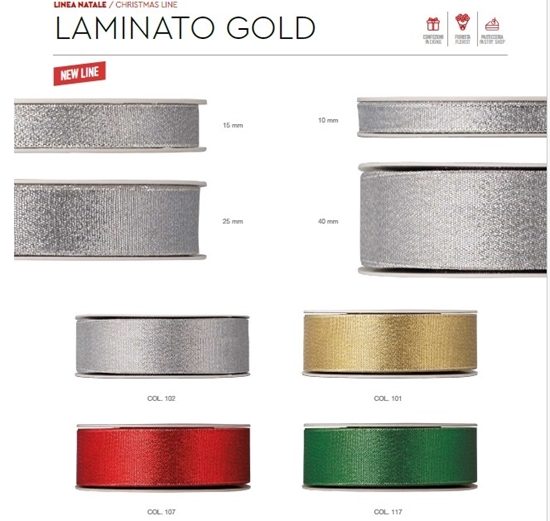 Immagine di NASTRO LAMINATO GOLD MM 25 X 50 MT