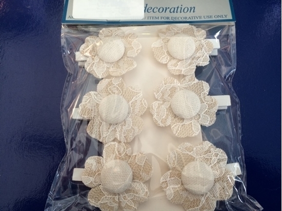 Immagine di COTTON FLOWERS CM 4,7X4 CM NATURAL LACE CF. 6 PZ.