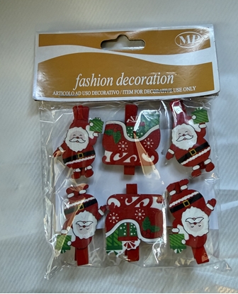 Immagine di SANTA PEGS CF. 6 PZ CM.3XH.4.5