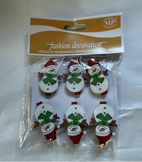 Picture of SNOWMAN PEGS CF. 6 PZ CM.3XH.4.5
