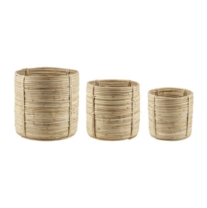 Immagine di CESTI IN RATTAN SET 3 PEZZI H270 D270,H220 D220,H180 D180-M