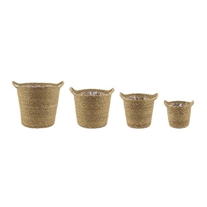 Immagine di CESTI IN SEAGRASS SET 4 PZ. H210 D210,D180,D150,D120-M