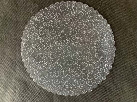 Immagine di TULLE TONDO DAMASCATO SILVER CF 50PZ