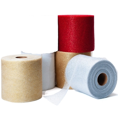 Immagine di TULLE GLITTER H12,5 CM X 100 MT