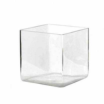 Immagine di VASO QUADRO 25X25X25 CM VETRO TRASPARENTE