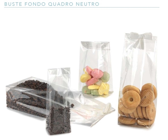 Immagine di BUSTE TRASPARENTI PAT/BIA. 6X10+2,5 CF 100 pz. PER ALIMENTI