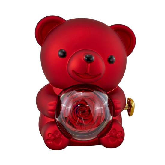 Picture of SCATOLA ORSETTO pc.ROSSA C/COLLANA E ROSA STABILIZZATA