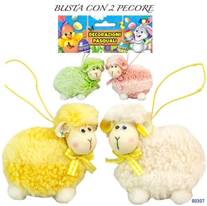 Immagine di BUSTA 2 PECORE MATERIALE PELUCHE DA APP.ASS