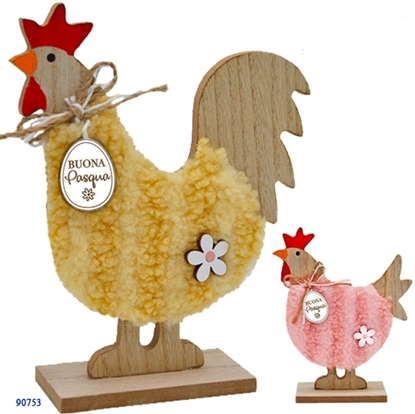 Immagine di CHIOCCIA/GALLO LEGNO,CORPO RIVESTITO, SU BASE,ASS