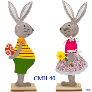 Immagine di CONIGLIO GR.DOPPIO FELTRO CUCITO, BASE LEGNO,ASS