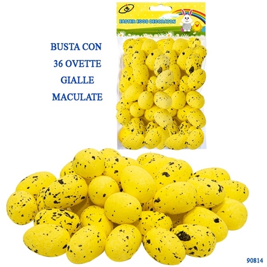 Immagine di BUSTA 36 OVETTE GIALLE MACULATE CM H.3