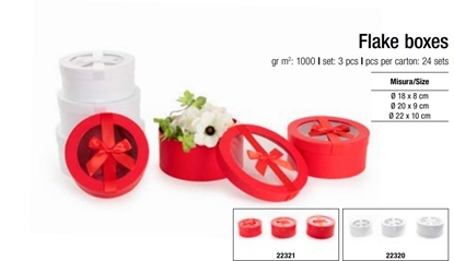 Immagine di SCATOLA FLAKE BOXES - set 3pcs GR.diam. 22*10cm H - WHITE