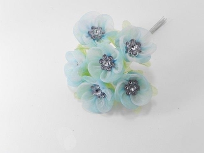 Immagine di FIORE ARTIFICIALE COL. CELESTE MIS. BOCC. 2,5 CM. (CF 72)