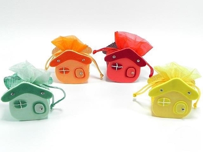 Immagine di SCATOLINO CASETTA 4 COL. ASS. 7,5X3,5XH.8 CM CF. 8 PZ.