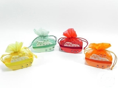 Immagine di SCATOLINA BARCHETTA 4 COL. ASS. 9,5X3,5XH.7 CM CF. 8 PZ.