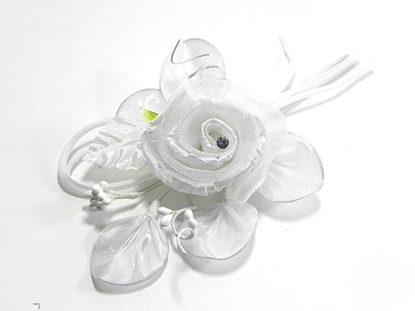 Immagine di FIORE ROSA C/STRASS COL. BIANCO 21 CM
