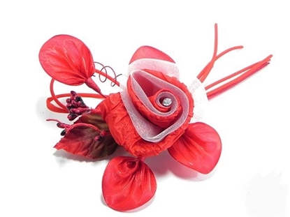 Immagine di FIORE ROSA C/STRASS COL. ROSSO 21 CM