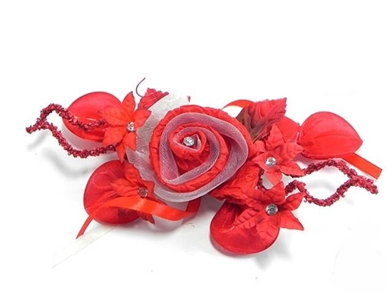 Immagine di FIORE ROSA C/STRASS COL. ROSSO 21 CM