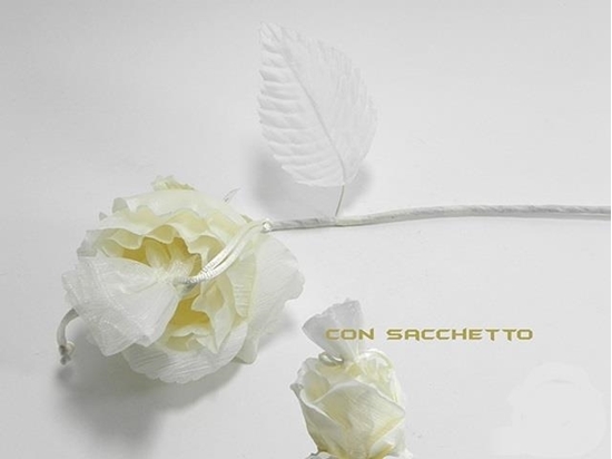 Immagine di FIORE ROSA SACCHETTINO COL. PANNA 28 CM