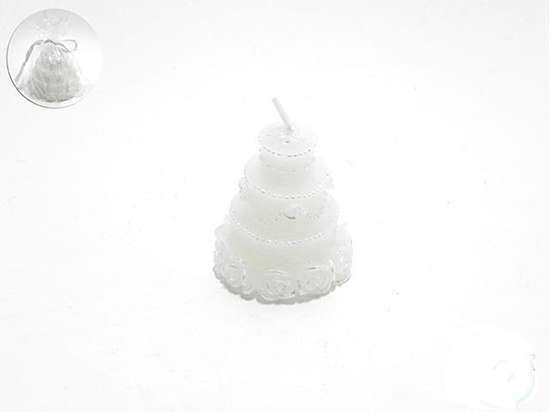 Immagine di CANDELINA TORTA 4X4XH.4,5 CM. COL. BIANCO